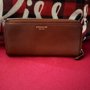 Coach Tan Napa Leather Slim Zip Wallet